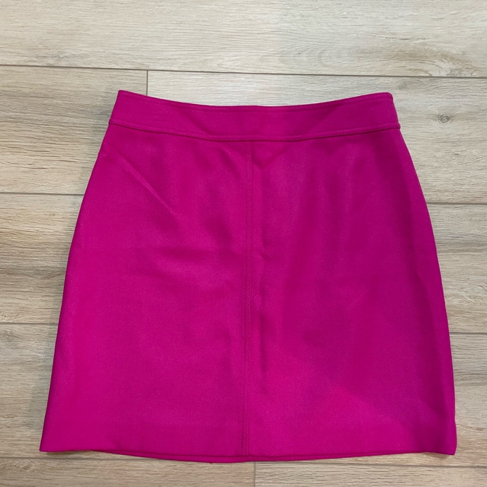 Pink Women's J Crew 100% wool lined skirt size 10 NWT